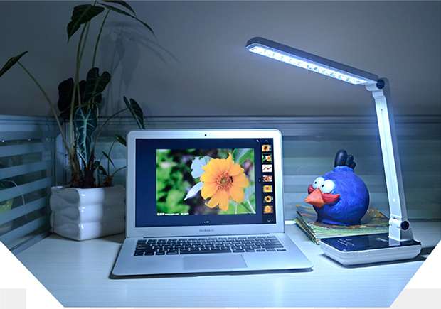 LED 689 DP 48 LED Folding Rechargable Table Desk Lamp Reading Lights Touch Control 5 Mode