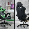 RACING PRO X Gamer szék lábtartóval, Zöld-fekete