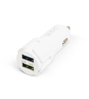 Autós szivargyújtó adapter 2 USB aljzattal - Fehér