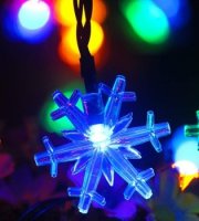 Napelemes,hópehely alakú dekorációs fényfüzér