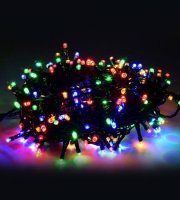 Színesen világító, LED-es karácsonyfa izzó, 5 méteres
