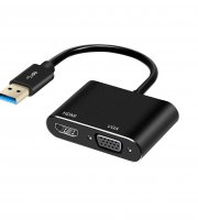 USB2.0 - HDMI/VGA átalakító adapter, fekete