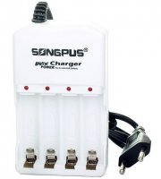 Songpus - Akkumulátortöltő, 4 hellyel, túltöltés védelemmel