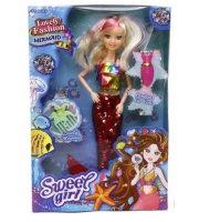 Sellő Barbie flitteres uszonnyal 