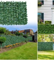 Zöld leveles belátás gátló háló és erkényparaván 500x100cm