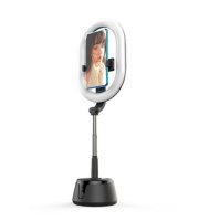 Selfie lámpa, mobiltelefontartóval, fekete színben