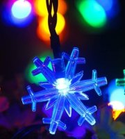 Napelemes,hópehely alakú dekorációs fényfüzér